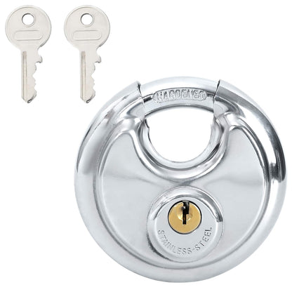 Discus Locks with Keys 12 pcs Silver 9 x 2.8 x 9 cm