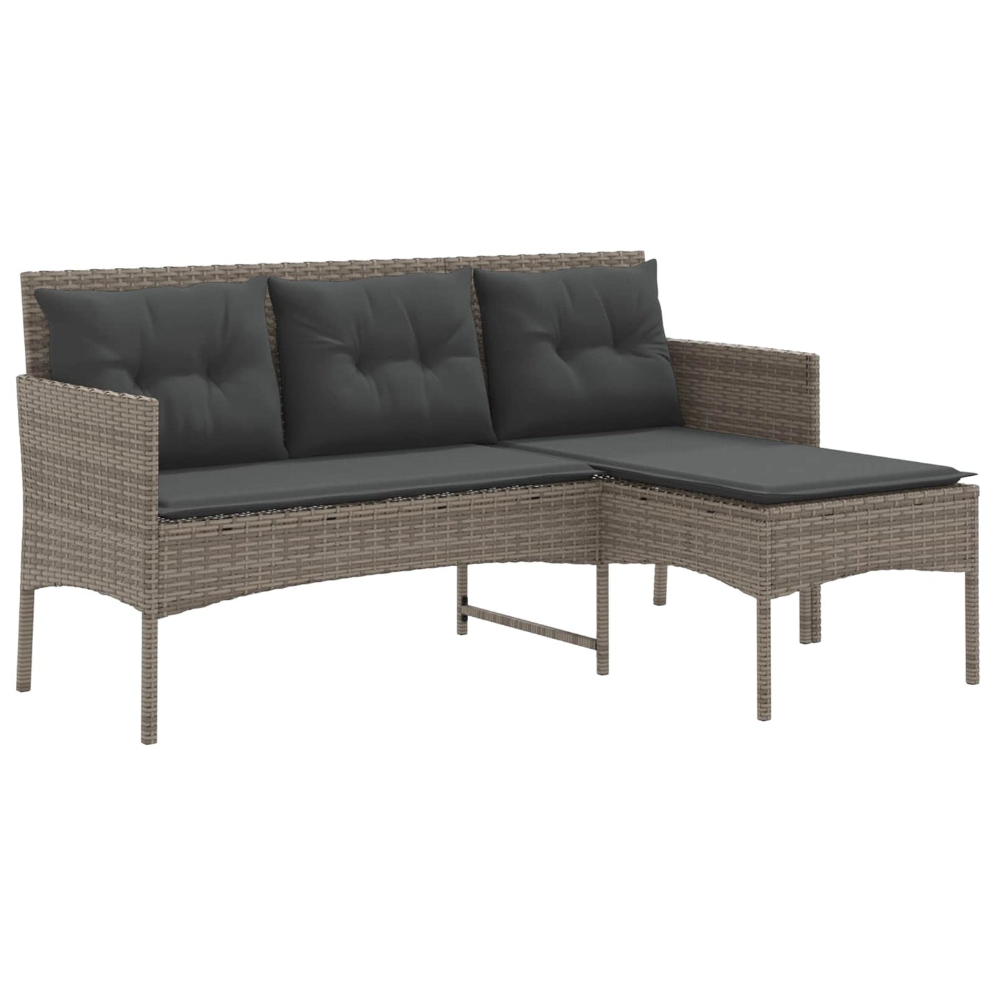 Garden Sofa Set with Cushion 2 pcs Poly Rattan