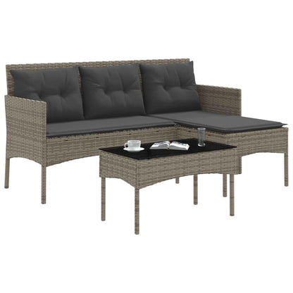 Garden Sofa Set with Cushion 2 pcs Poly Rattan