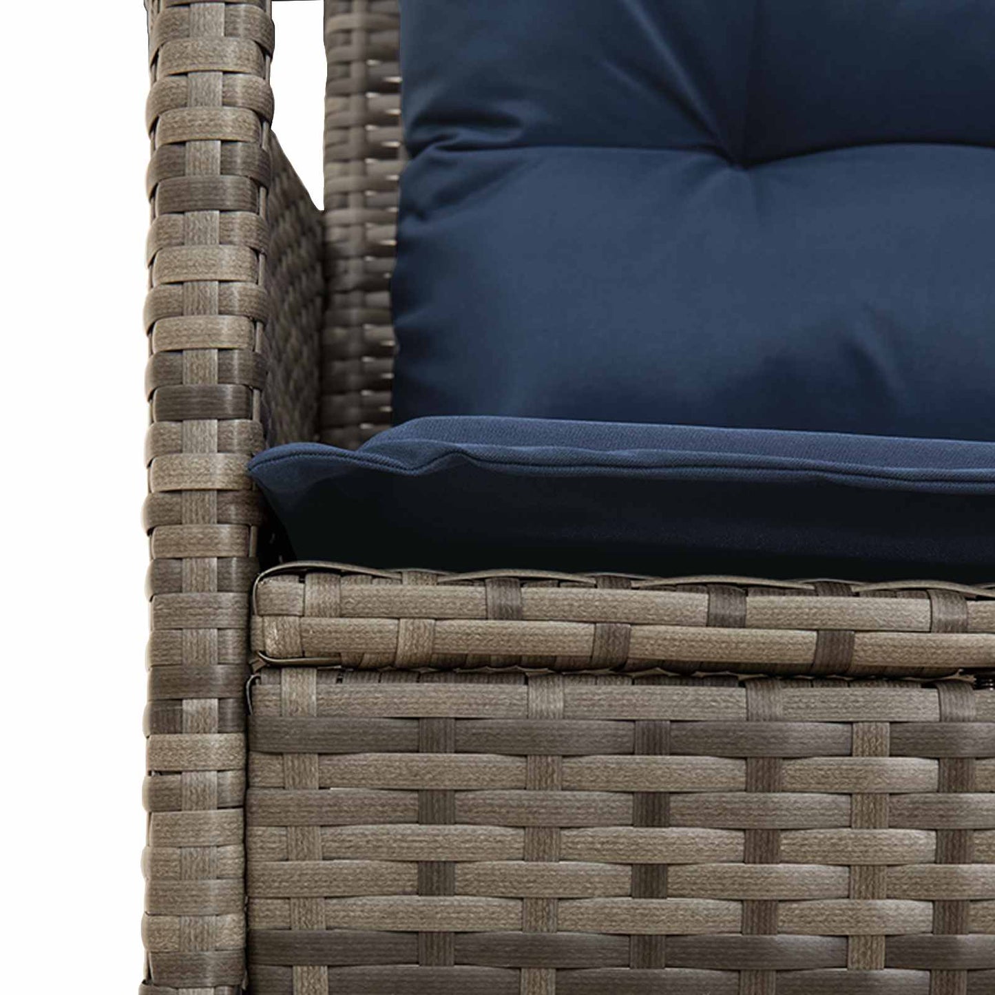 Garden Sofa Set 2 pcs Grey and Navy Blue Poly Rattan