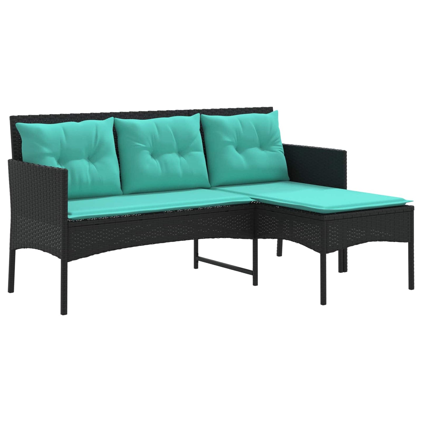 Garden Sofa Set with Cushion 2 pcs Poly Rattan