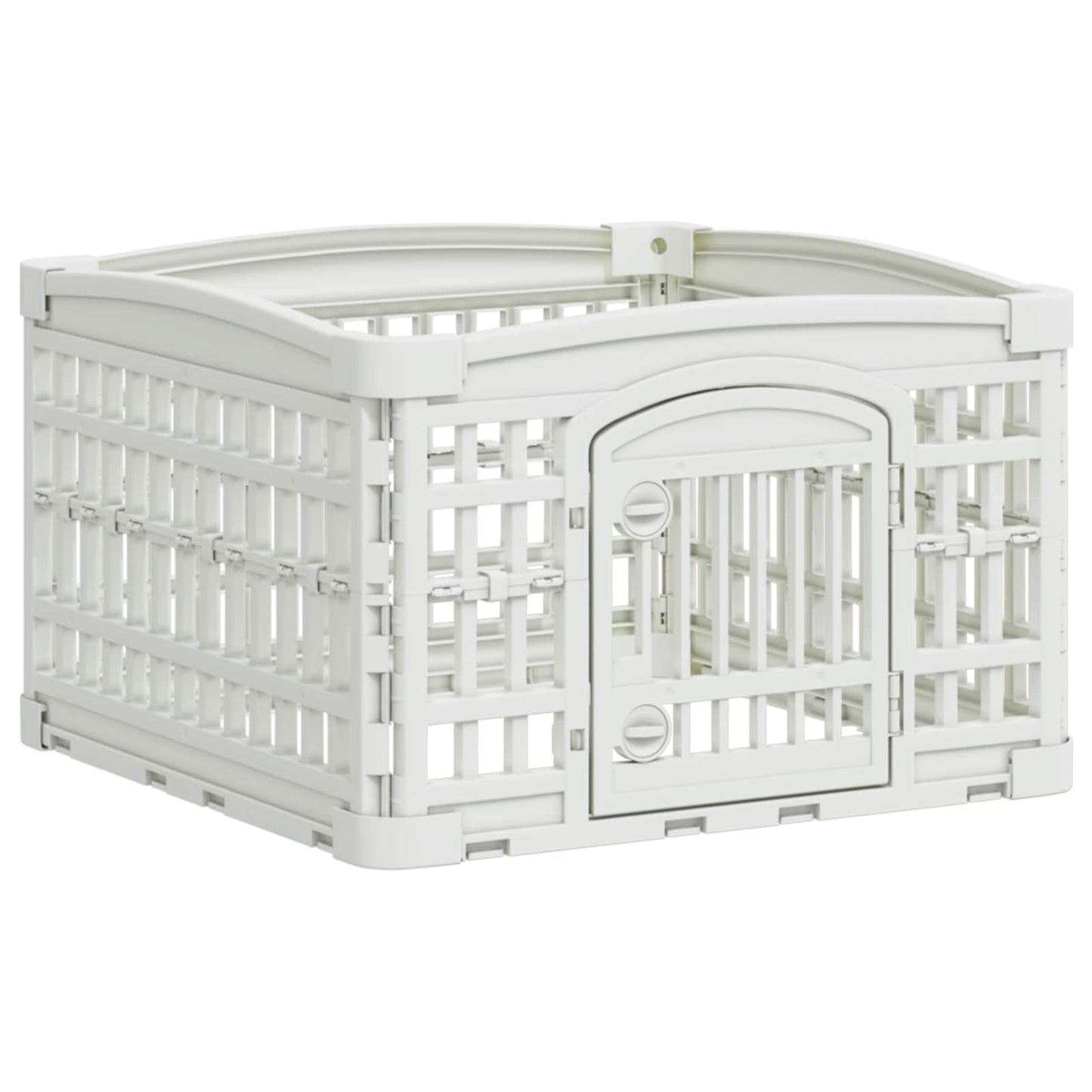 4 Panel Dog Playpen 60 x 60 x 38 cm Plastic White Foldable
