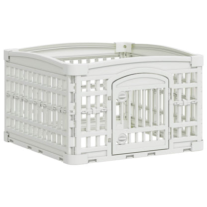 4 Panel Dog Playpen 60 x 60 x 38 cm Plastic White Foldable