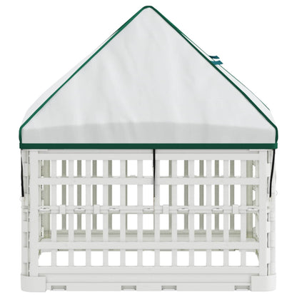 4 Panel Dog Playpen with Roof 60 x 60 x 82 cm Plastic White