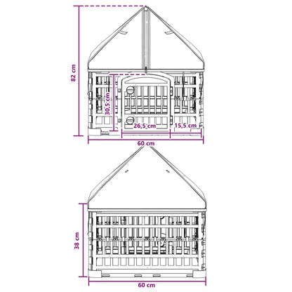 4 Panel Dog Playpen with Roof 60 x 60 x 82 cm Plastic White