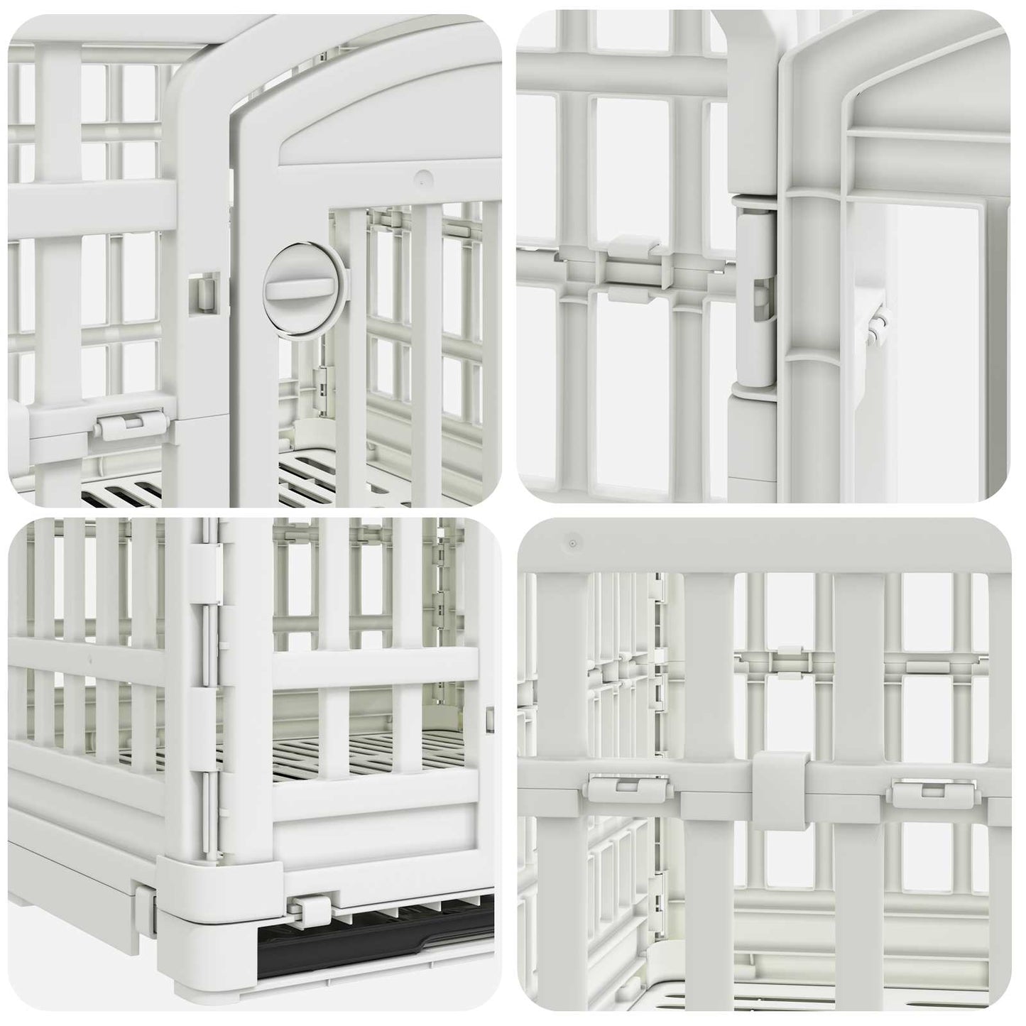 4 Panel Dog Playpen 122 x 106.5 x 82 cm Plastic White Foldable