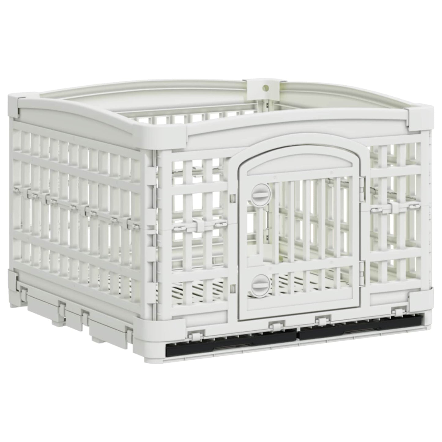4 Panel Dog Playpen 122 x 106.5 x 82 cm Plastic White Foldable