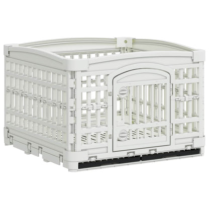 4 Panel Dog Playpen 122 x 106.5 x 82 cm Plastic White Foldable