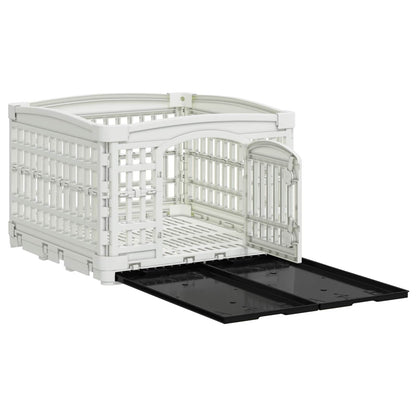 4 Panel Dog Playpen 122 x 106.5 x 82 cm Plastic White Foldable