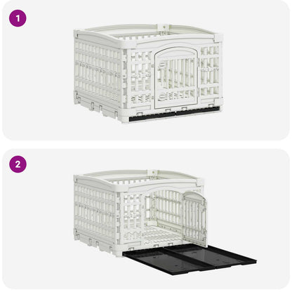 4 Panel Dog Playpen 122 x 106.5 x 82 cm Plastic White Foldable