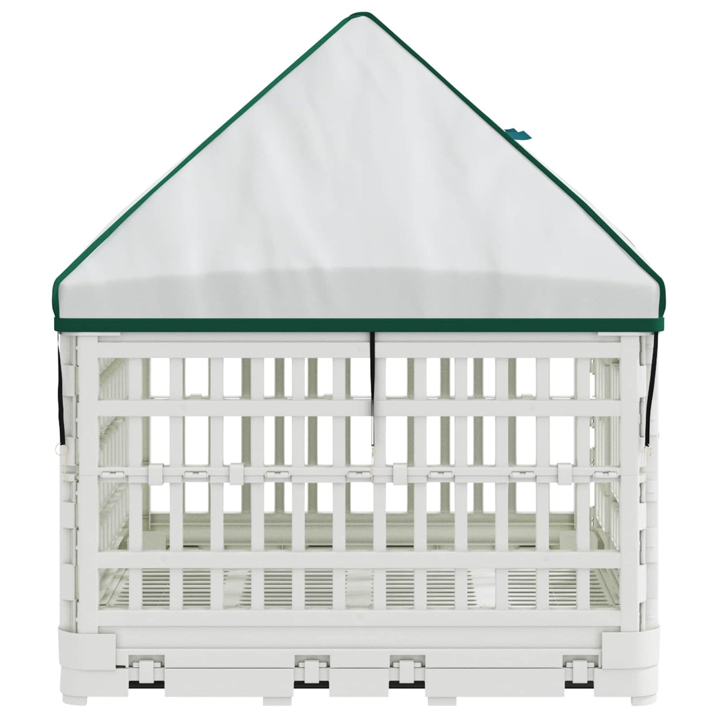 4 Panel Dog Playpen with Roof 122 x 106.5 x 82 cm Plastic White
