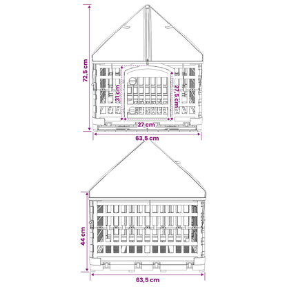 4 Panel Dog Playpen with Roof 122 x 106.5 x 82 cm Plastic White