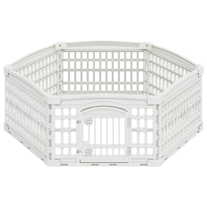6 Panel Dog Playpen 122 x 106.5 x 40 cm Plastic White Foldable