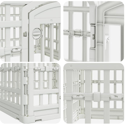 4 Panel Dog Playpen 88 x 88 x 56 cm Plastic White Foldable