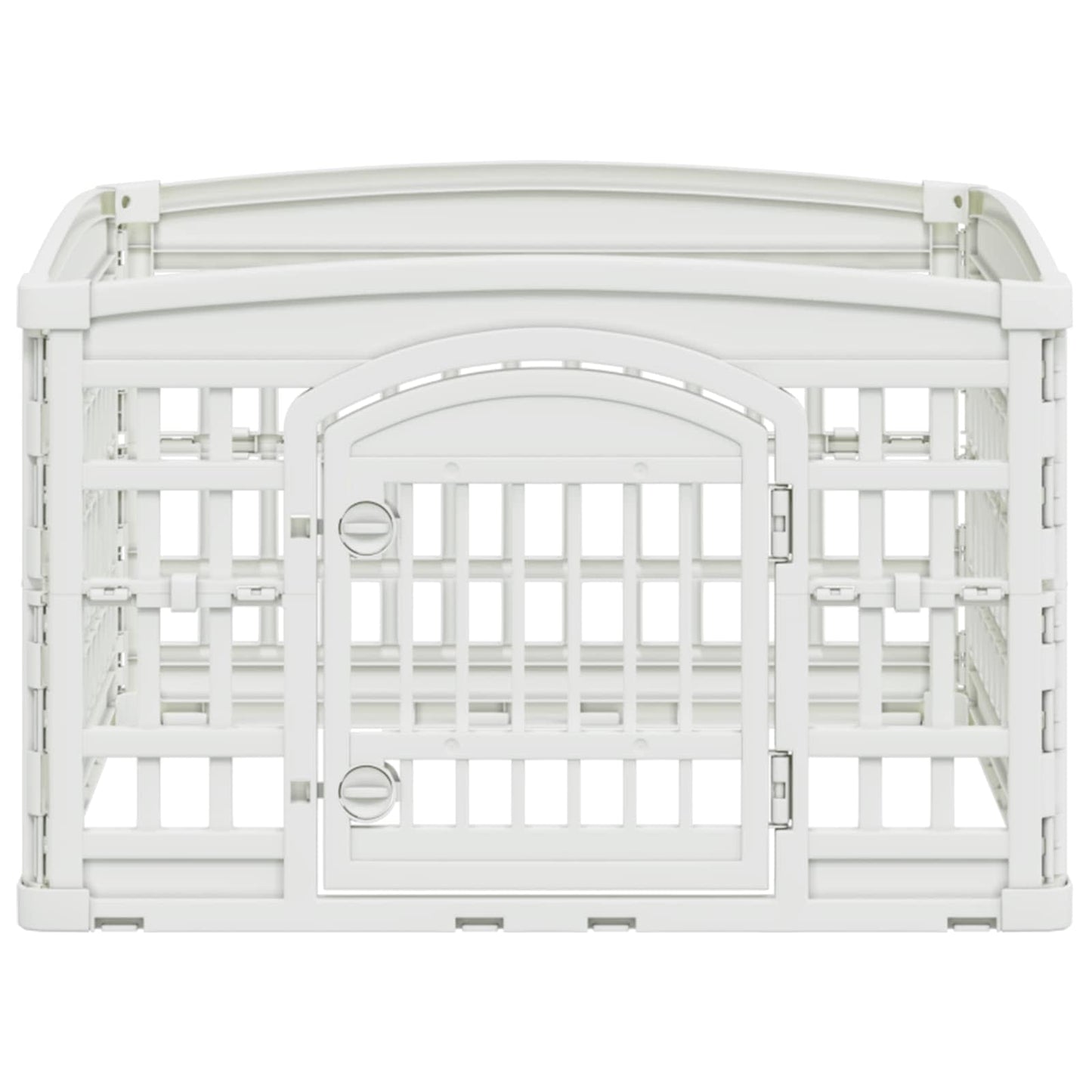 4 Panel Dog Playpen 88 x 88 x 56 cm Plastic White Foldable