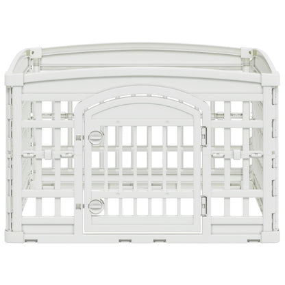 4 Panel Dog Playpen 88 x 88 x 56 cm Plastic White Foldable