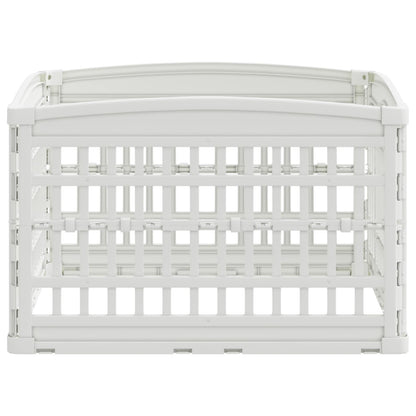 4 Panel Dog Playpen 88 x 88 x 56 cm Plastic White Foldable