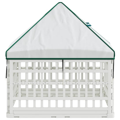 4 Panel Dog Playpen with Roof 88 x 88 x 112 cm Plastic White