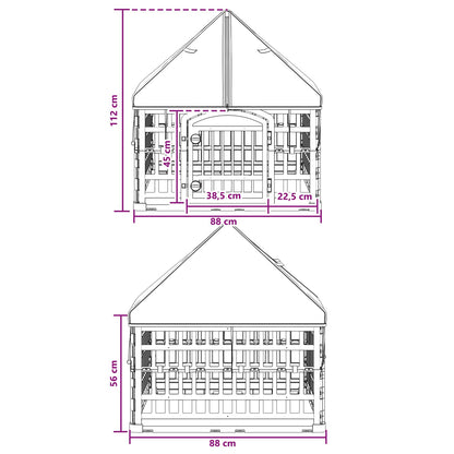4 Panel Dog Playpen with Roof 88 x 88 x 112 cm Plastic White