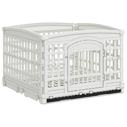 4 Panel Dog Playpen 177.5 x 154.5 x 112 cm Plastic White