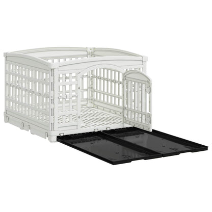 4 Panel Dog Playpen 177.5 x 154.5 x 112 cm Plastic White