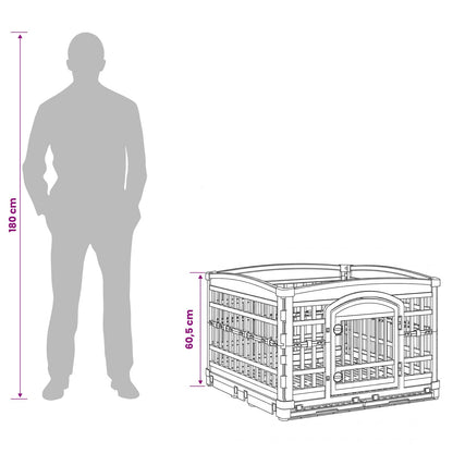 4 Panel Dog Playpen 177.5 x 154.5 x 112 cm Plastic White