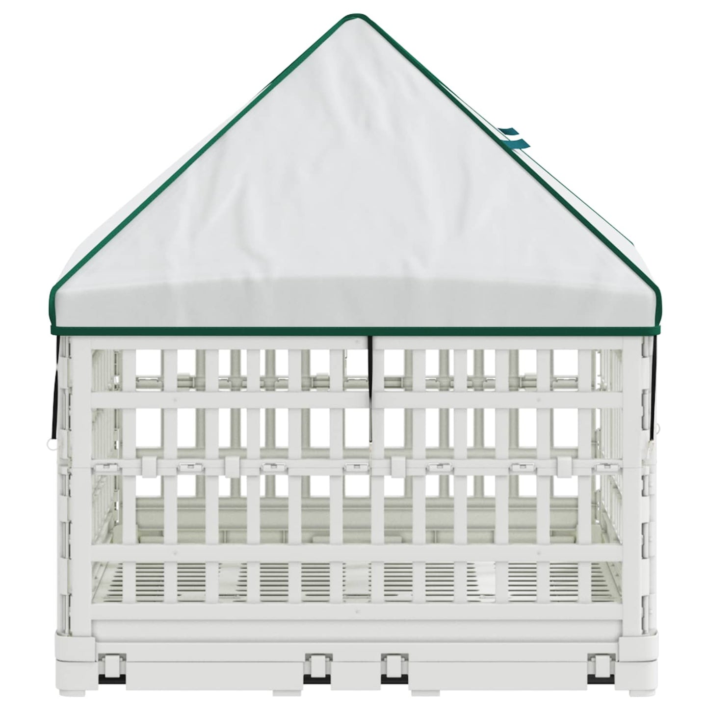 4 Panel Dog Playpen with Roof 177.5 x 154.5 x 112 cm Plastic