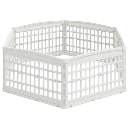 6 Panel Dog Playpen 177.5 x 154.5 x 58 cm Plastic White