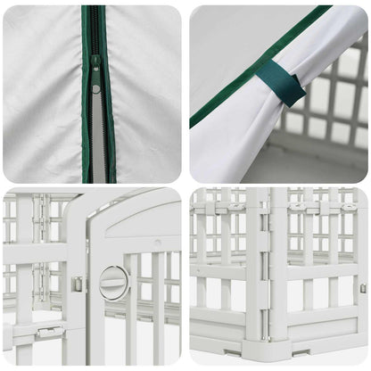 6 Panel Dog Playpen 177.5 x 154.5 x 112 cm Plastic White
