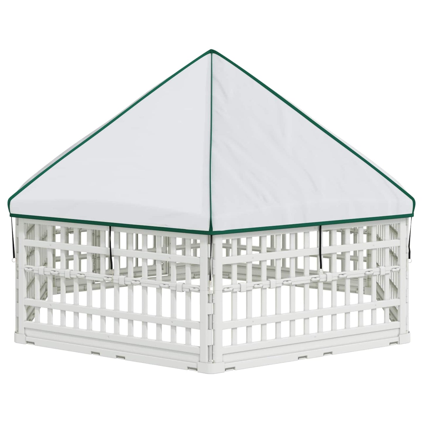 6 Panel Dog Playpen 177.5 x 154.5 x 112 cm Plastic White