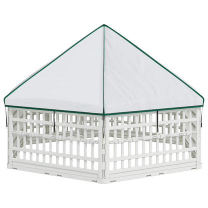 6 Panel Dog Playpen 177.5 x 154.5 x 112 cm Plastic White