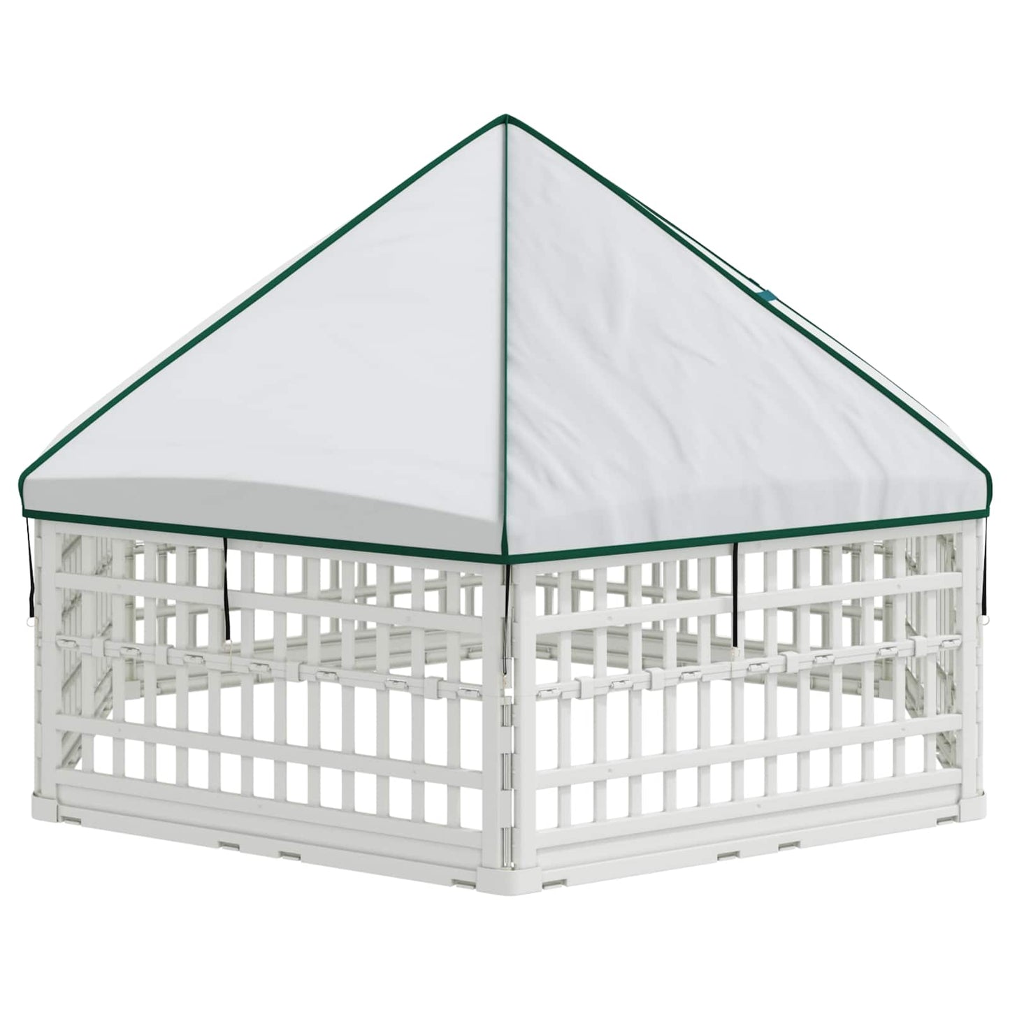 6 Panel Dog Playpen 177.5 x 154.5 x 112 cm Plastic White