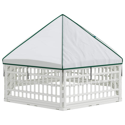 6 Panel Dog Playpen 177.5 x 154.5 x 112 cm Plastic White