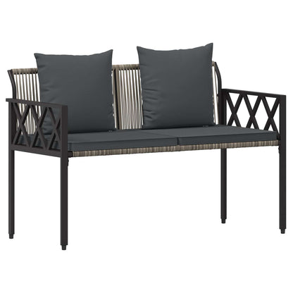 Outdoor Furniture Set 4 pcs Grey and Dark Grey Poly Rattan
