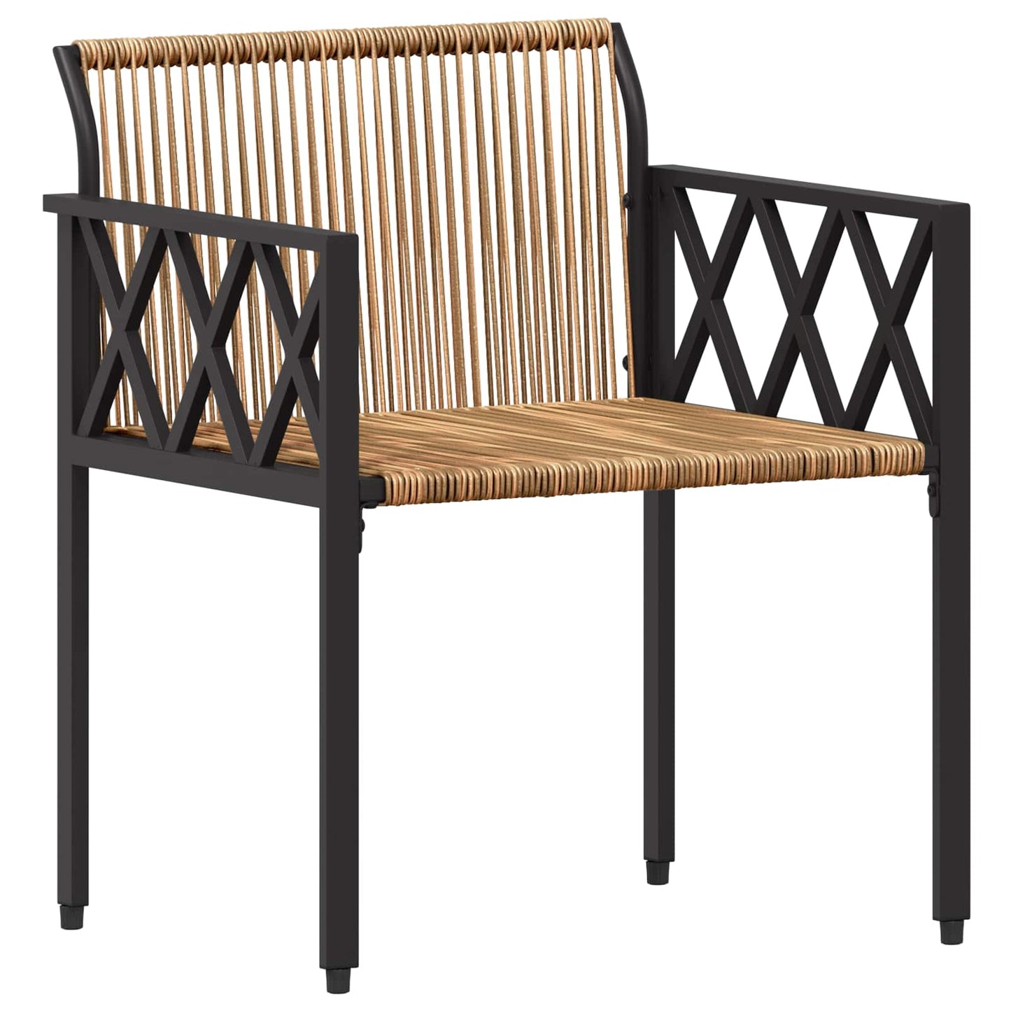 Outdoor Furniture Set 4 pcs Brown and Cream White Poly Rattan