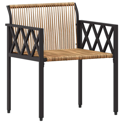Outdoor Furniture Set 4 pcs Brown and Cream White Poly Rattan