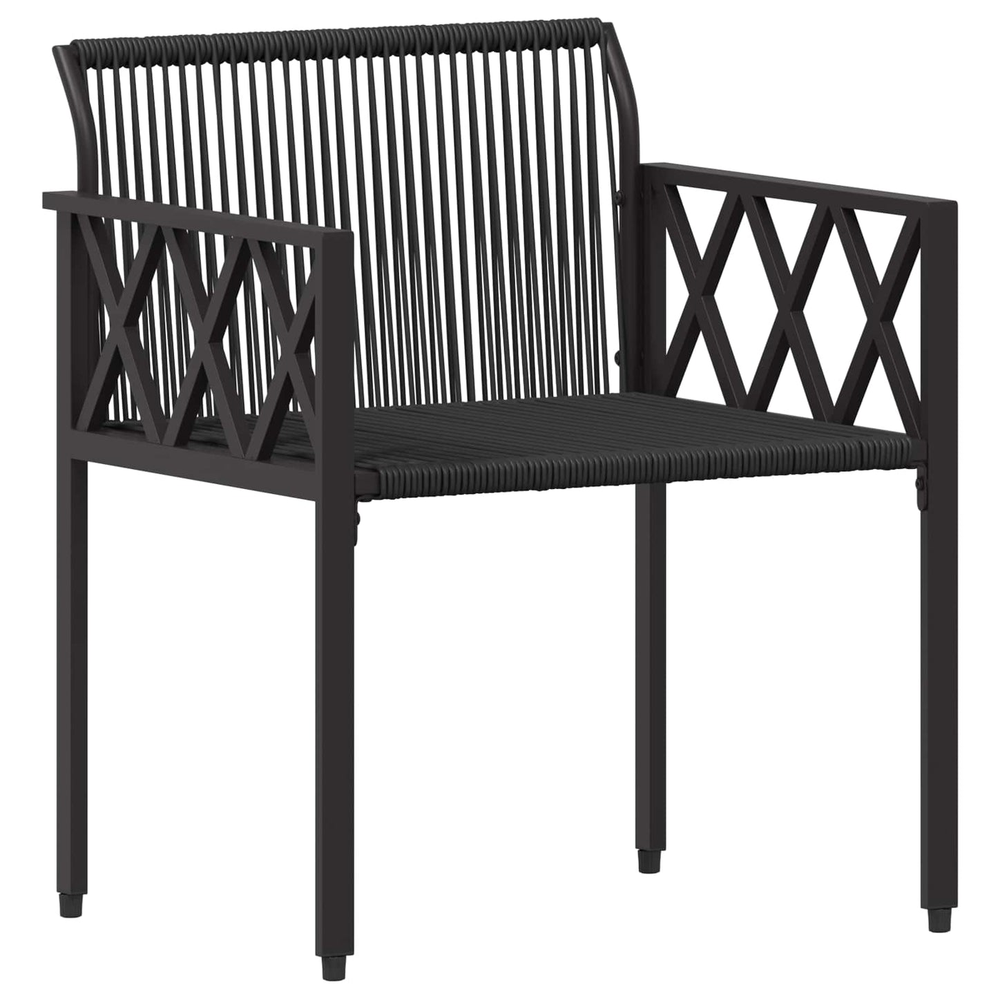 Outdoor Furniture Set 4 pcs Black and Turquoise Poly Rattan
