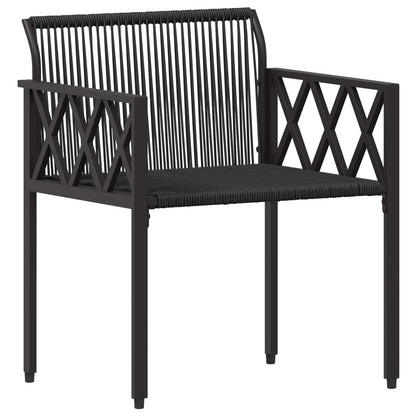 Outdoor Furniture Set 4 pcs Black and Turquoise Poly Rattan