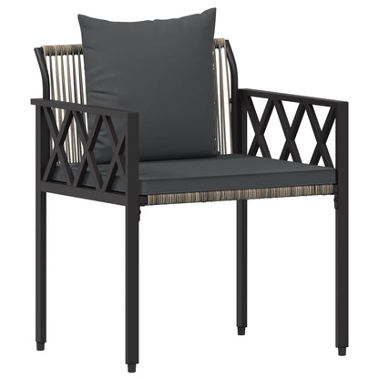 Outdoor Furniture Set 3 pcs Grey and Dark Grey Poly Rattan