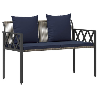 Outdoor Benches 2 -Seater 116 x 56 x 75 cm Poly Rattan