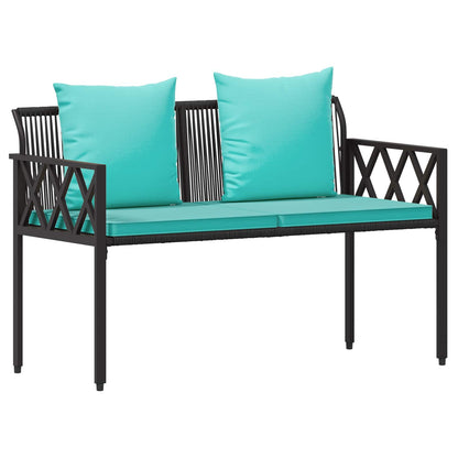 Outdoor Benches 2 -Seater 116 x 56 x 75 cm Poly Rattan