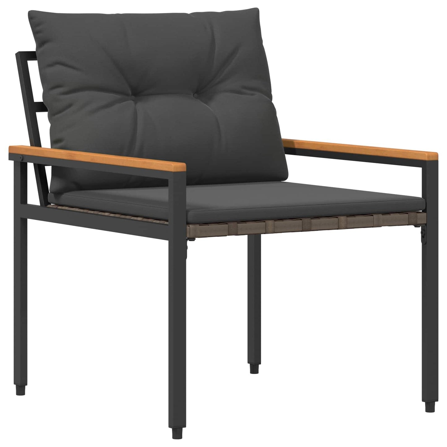 Outdoor Furniture Set 3 pcs Dark Grey Poly Rattan