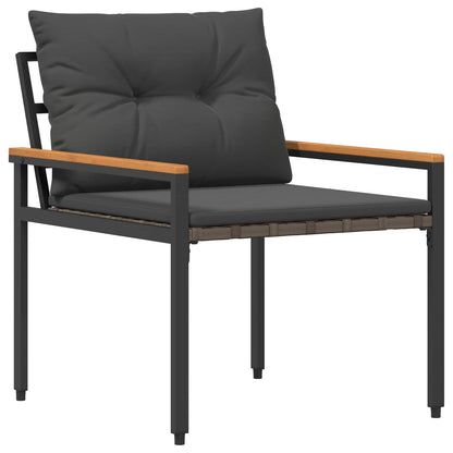 Outdoor Furniture Set 3 pcs Dark Grey Poly Rattan