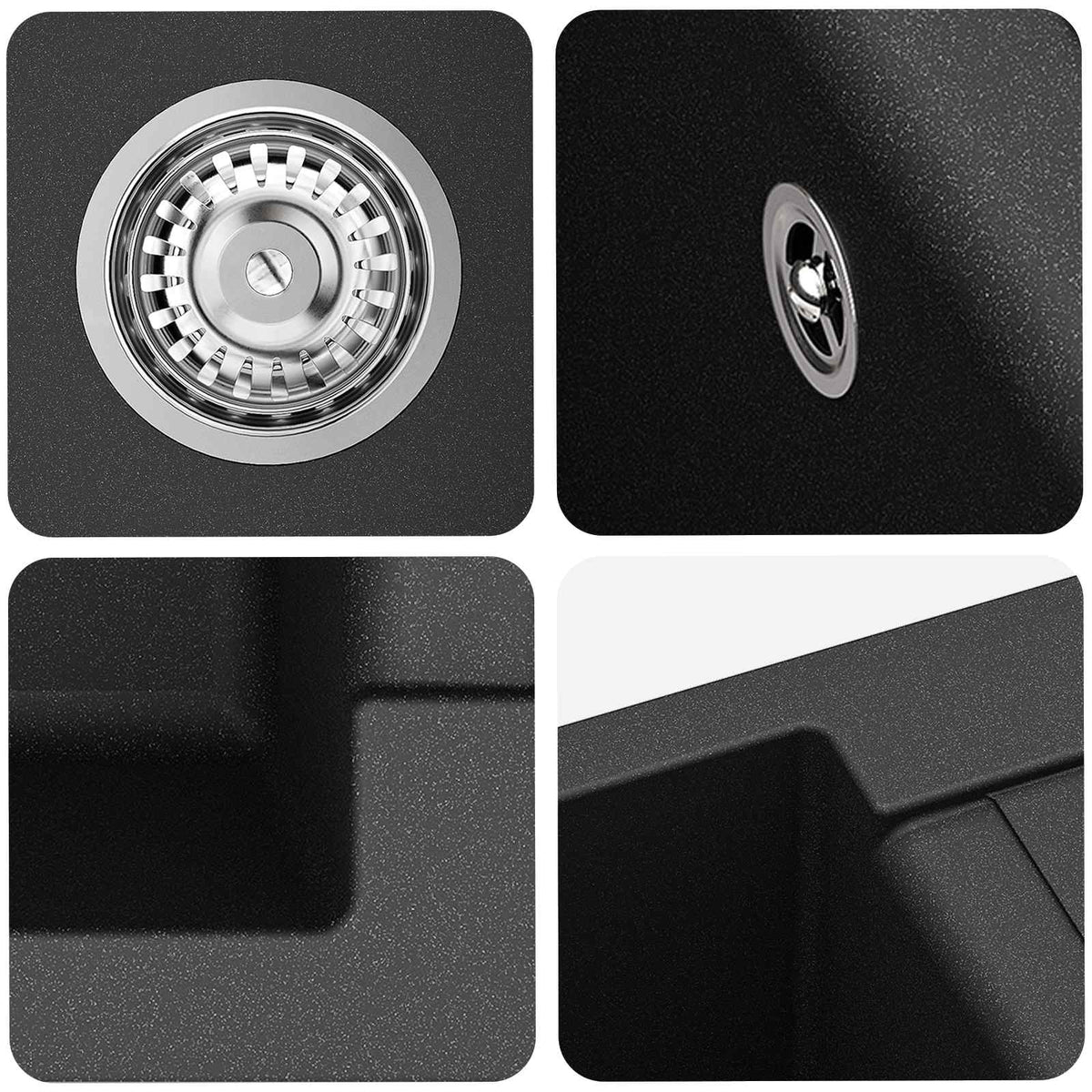 Sink Black 780 x 500 mm 80% Quartz and 20% Resin