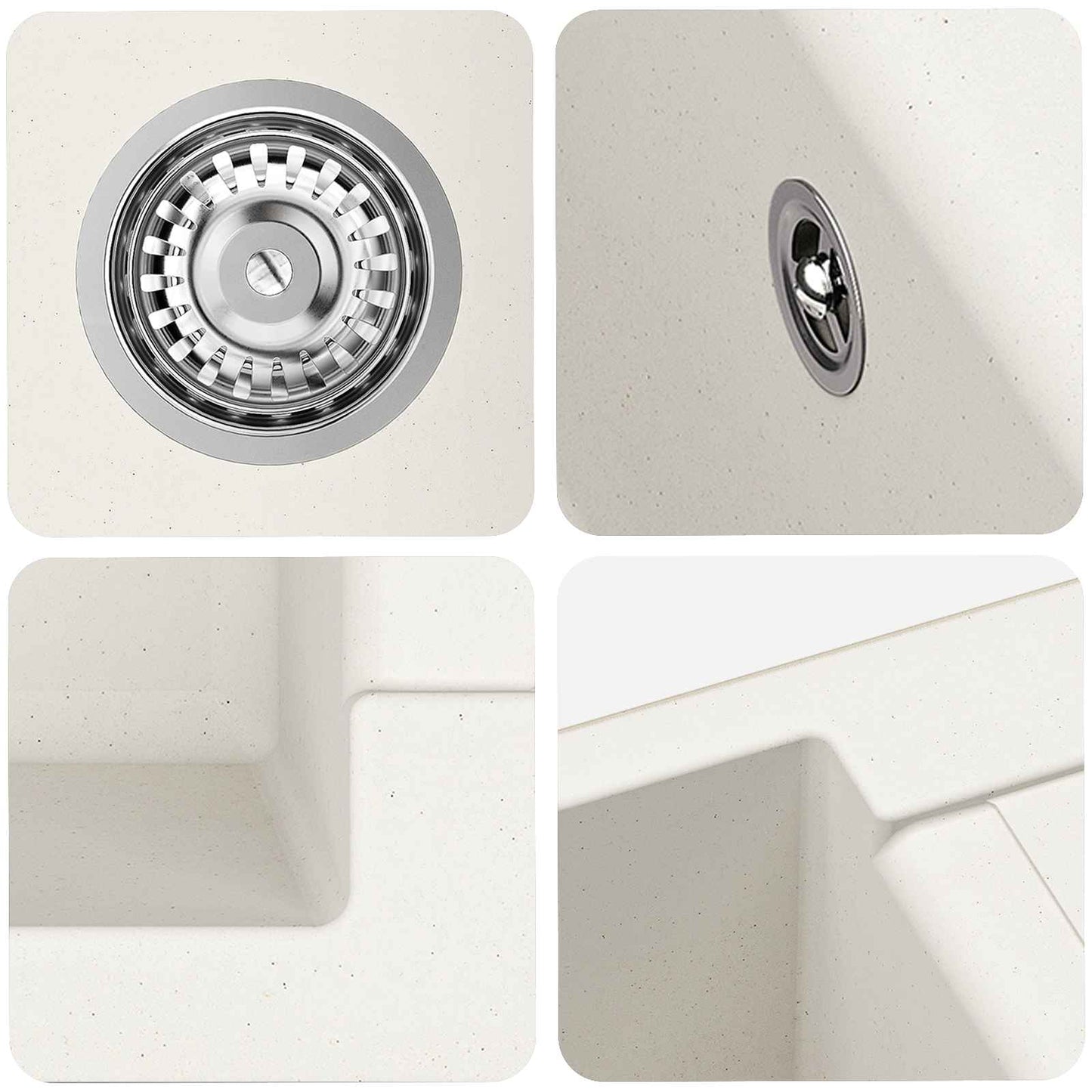 Sink White 780 x 500 mm 80% Quartz and 20% Resin