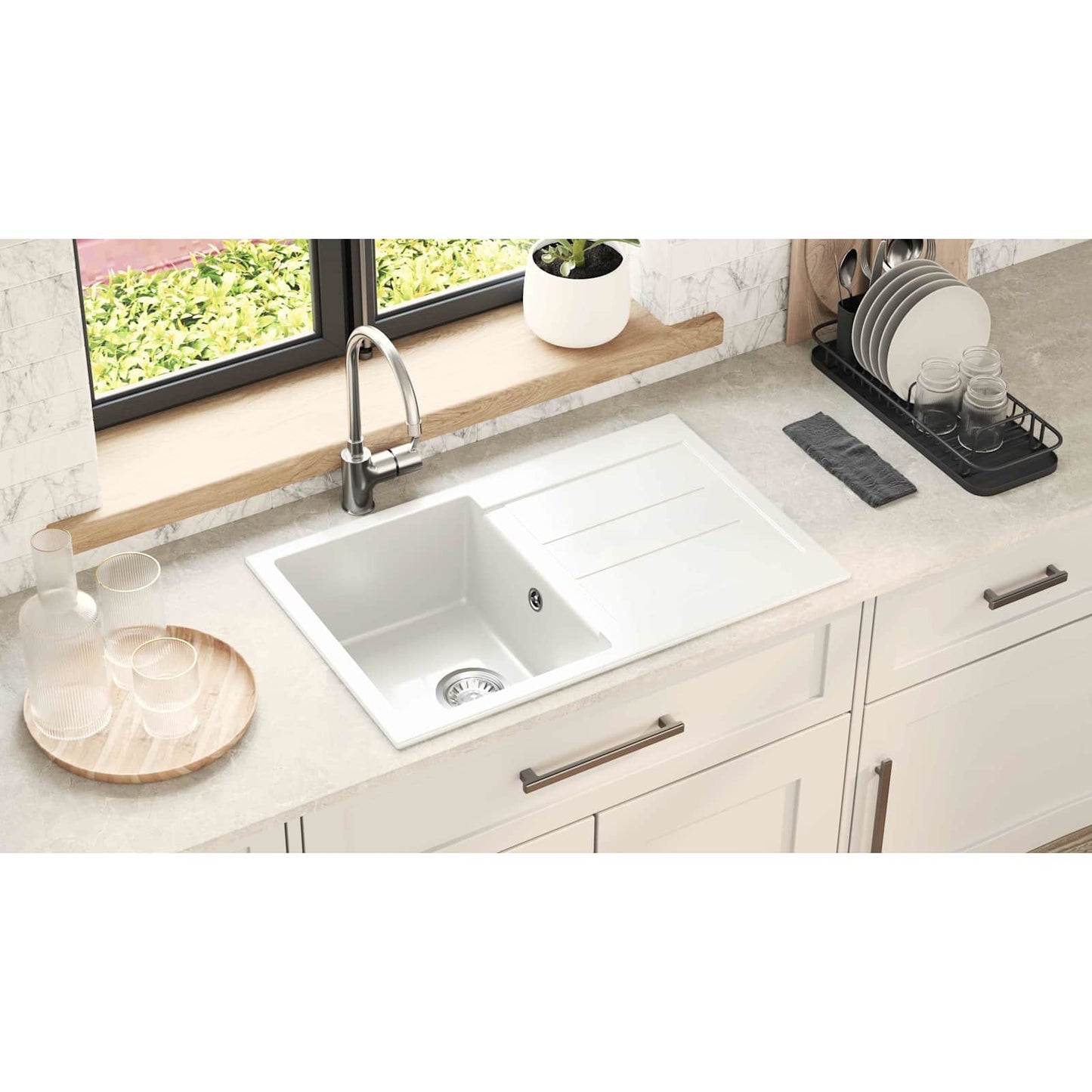 Sink White 780 x 500 mm 80% Quartz and 20% Resin