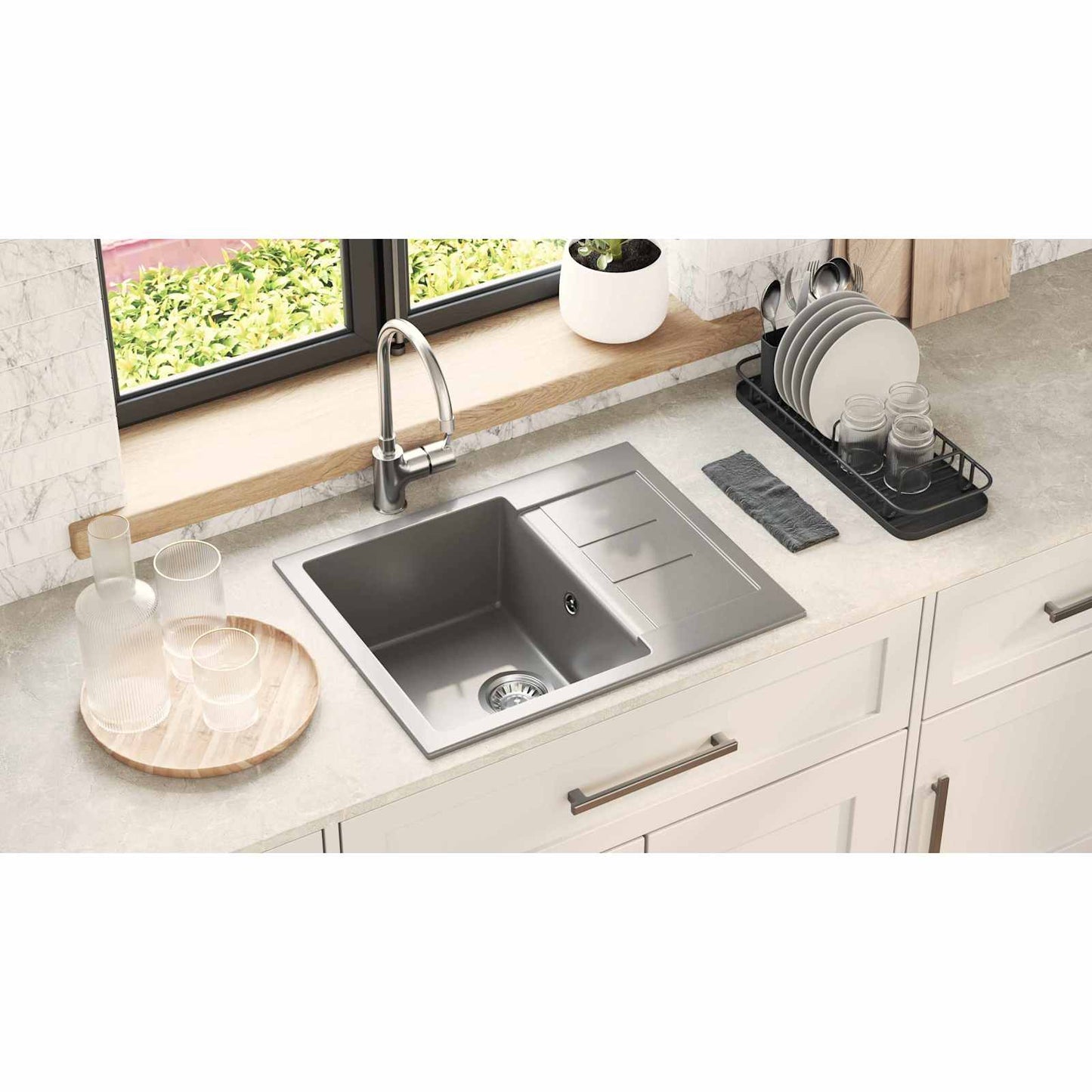 Sink Grey 620 x 500 mm 80% Quartz and 20% Resin