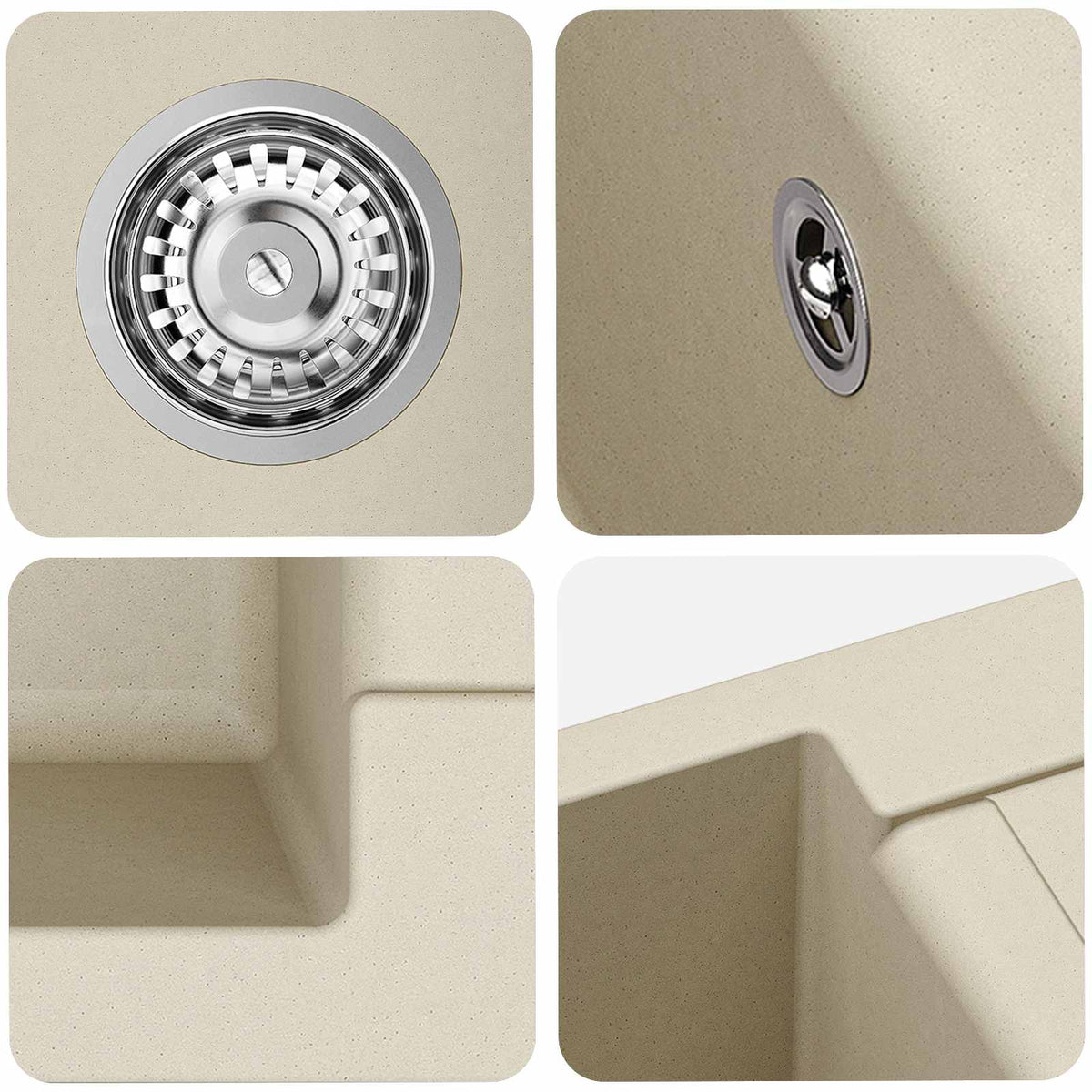 Sink Beige 620 x 500 mm 80% Quartz and 20% Resin