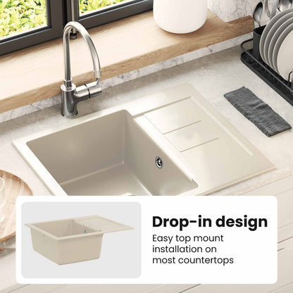 Sink Beige 620 x 500 mm 80% Quartz and 20% Resin