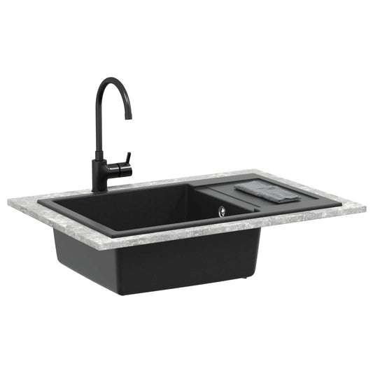 Sink Black 780 x 500 mm 80% Quartz and 20% Resin